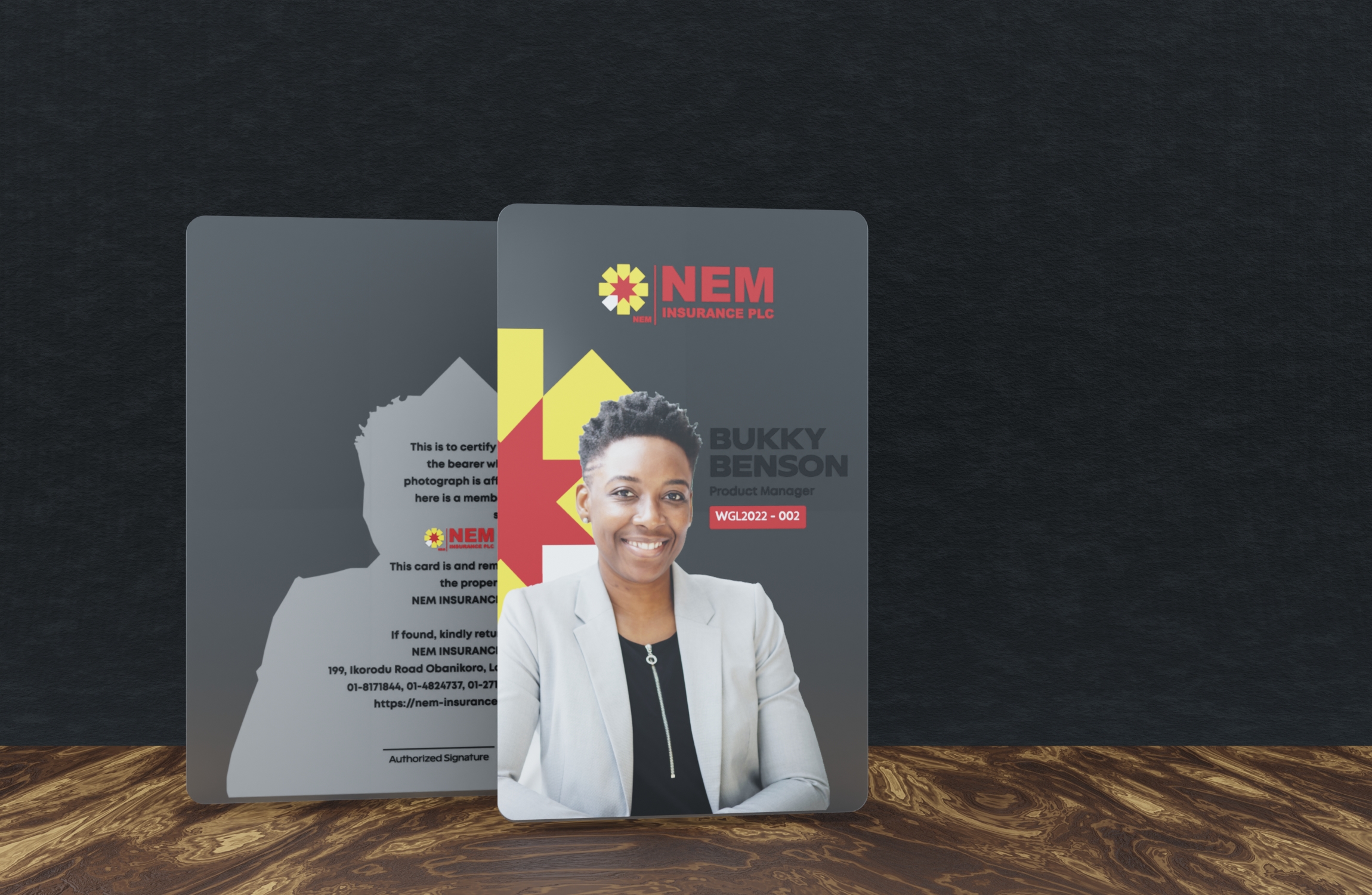 NEM Insurance Translucent ID Card sample